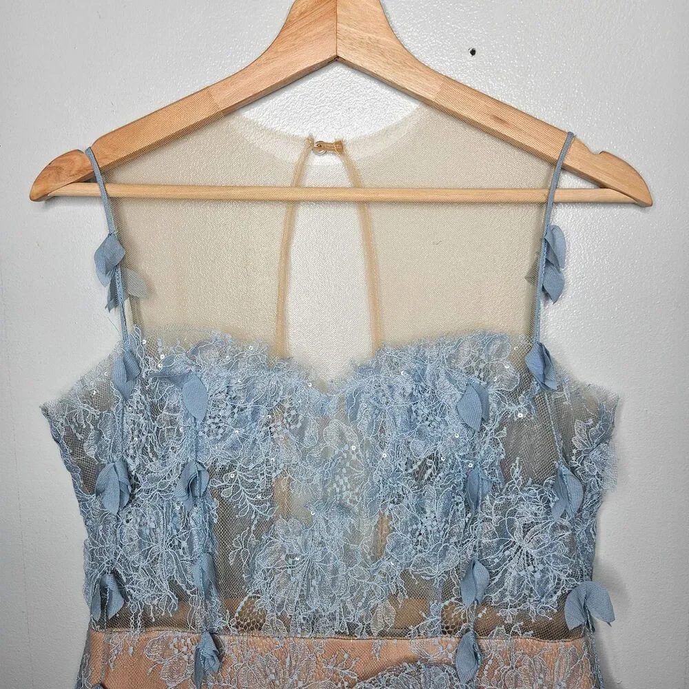 Blue Beaded Lace Midi Dress - Picture 3 of 14